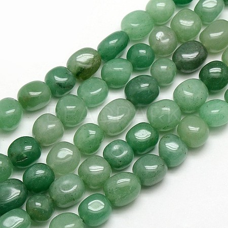 Natural Green Aventurine Nuggets Beads Strands X-G-L154-10-1