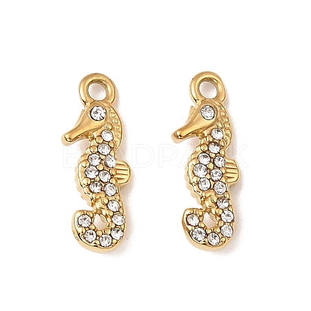 304 Stainless Steel with Crystal Rhinestone Charms STAS-G358-05G-07-1