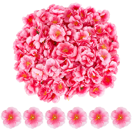 150Pcs Cloth Artificial Peach Blossom AJEW-BBC0002-33-1