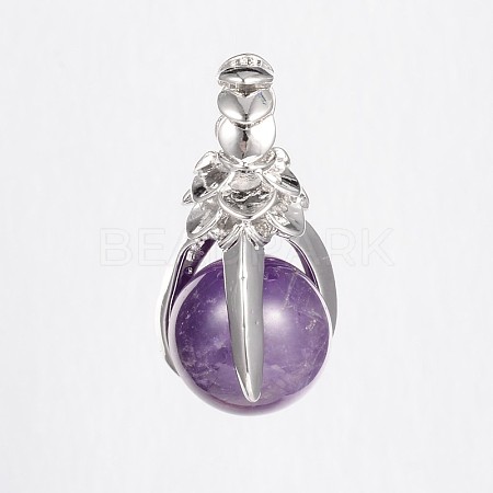 Natural Amethyst Pendants G-D643-09-RS-1