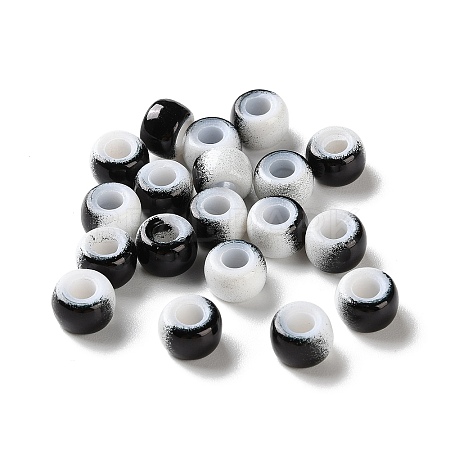 Spray Painted ABS Plastic European Beads KY-G033-02A-01-1