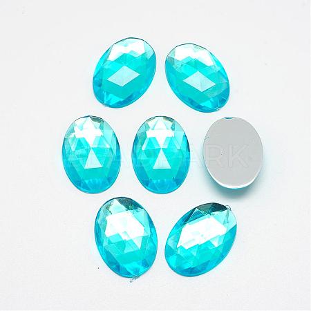 Acrylic Rhinestone Flat Back Cabochons GACR-Q011-30x40-04-1