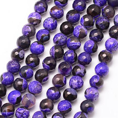 Natural Fire Crackle Agate Bead Strands G-K166-06F-8mm-01-1