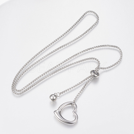 Adjustable 304 Stainless Steel Lariat Necklaces NJEW-H484-01P-1