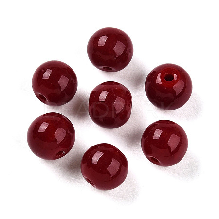 Opaque Solid Color Glass Beads GLAA-N007-10mm-A04-1