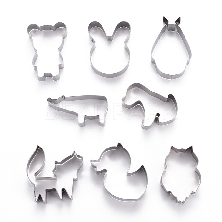 Non-Tarnish Stainless Steel Mixed Animal Shape Cookie Candy Food Cutters Molds DIY-H142-02P-1