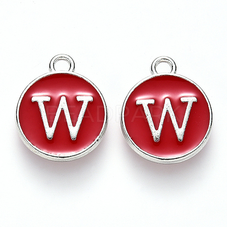 Platinum Plated Alloy Enamel Charms LS-ENAM-S118-03W-P-1
