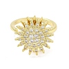 Daisy Rotatable Open Cuff Rings for Women RJEW-S402-05G-3
