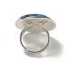 Natural Banded Agate Round Adjustable Rings RJEW-K371-09S-27-4