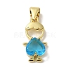 Rack Plating Brass Glass Pendants KK-P272-18-G-2