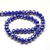 Electroplate Opaque Solid Color Crystal Glass Rondelle Beads Strands EGLA-F047A-12AB-3