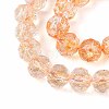Crackle Transparent Glass Beads Strands X1-GLAA-N063-8mm-07-3
