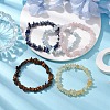 12 Constellation Natural Mixed Gemstone Chip Beaded Stretch Bracelets Sets for Women Men BJEW-JB10264-04-5
