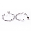 Tarnish Resistant 201 Stainless Steel Wave C-shape Stud Earrings with 304 Stainless Steel Pins EJEW-G298-03P-2