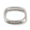 304 Stainless Steel Rectangle Finger Ring RJEW-C059-01P-2