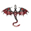 Dragon Alloy Rhinestone Lapel Pins for Backpack Clothes JEWB-G043-01A-1