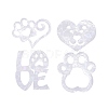 Custom Paw & Heart & Word Love Shape Waterproof PVC Laser Adhesive Stickers DIY-WH0256-004-2