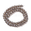 Electroplated Natural Agate Beads Strands G-B191-A07-6mm-05-4