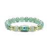 Gemstone Round Beaded Stretch Bracelet BJEW-JB08633-4