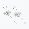 Brass Micro Pave Cubic Zirconia Ear Wrap Crawler Hook Earrings EJEW-J101-18P-2