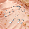 2 Colors Round Plastic Imitation Pearl & Crystal Rhinestone Dangle Stud Earrings & Pendant Necklace SJEW-HY0001-24-3