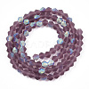 Imitate Austrian Crystal Bicone Frosted Glass Beads Strands LS-EGLA-A039-T4mm-MB04-2