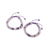 Adjustable Natural Amethyst Braided Bead Bracelets BJEW-F369-A18-2