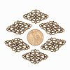 Tibetan Style Alloy Rhombus Filigree Joiners Links TIBE-5377-AB-FF-2