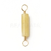 Natural Topaz Jade Connector Charms PALLOY-JF01454-02-3