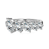 Teardrop Rhodium Plated 925 Sterling Silver Micro Pave Clear Cubic Zirconia Finger Rings for Women RJEW-Q816-05P-2