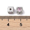 Brass Cubic Zirconia Beads KK-Q030-14B-P-3