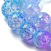 Spray Painted Crackle Glass Beads Strands DGLA-C002-8mm-05-2