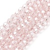 Electroplate Transparent Glass Beads Strands EGLA-A035-T6mm-A20-1