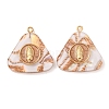 304 Stainless Steel Resin Pendants STAS-F352-07F-09-1