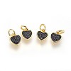 Brass Micro Pave Cubic Zirconia Charms X-ZIRC-G150-03A-1