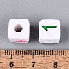 Opaque Acrylic European Large Hole Beads SACR-N020-01A-02-4