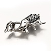 Brass Micro Pave Black Cubic Zirconia Lobster Claw Clasps ZIRC-I052-05P-3
