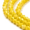 Opaque Solid Color Electroplate Glass Beads Strands EGLA-A039-P4mm-B05-3