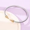 Duo Tone 304 Stainless Steel Double Terminal Cone Open Cuff Bangles for Women SA-CBA2192-03GP-3