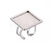 Tarnish Resistant 201 Stainless Steel Cuff Pad Ring Settings STAS-S080-041F-P-1