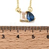 Brass Pave Cubic Zirconia Rectangle & Teardrop Pendant Cable Chain Necklaces KK-CBAB173-05G-04-5