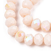 Electroplate Opaque Solid Color Glass Beads Strands EGLA-A034-P4mm-L20-2