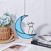 Moon & Dog Acrylic Pendant Decoration HJEW-WH0042-59-4