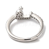 Rack Plating Brass Cubic Zirconia Arabic Letters Adjustable Rings for Women RJEW-S407-10P-09-3