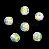 Floral Printed Porcelain Beads PORC-Q199-8mm-10-2