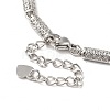 Clear Cubic Zirconia Column Link Chain Bracelet BJEW-E073-01P-4