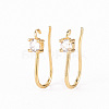 Brass Micro Pave Clear Cubic Zirconia Earring Hooks ZIRC-S068-004-NF-1