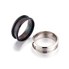 Stainless Steel Grooved Finger Ring Settings MAK-TA0001-05-6