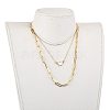 Brass Pendant Necklaces & Paperclip Chain Necklaces Sets NJEW-JN03022-5