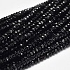 Faceted Rondelle Natural Black Spinel Bead Strands A-G-F289-42A-1